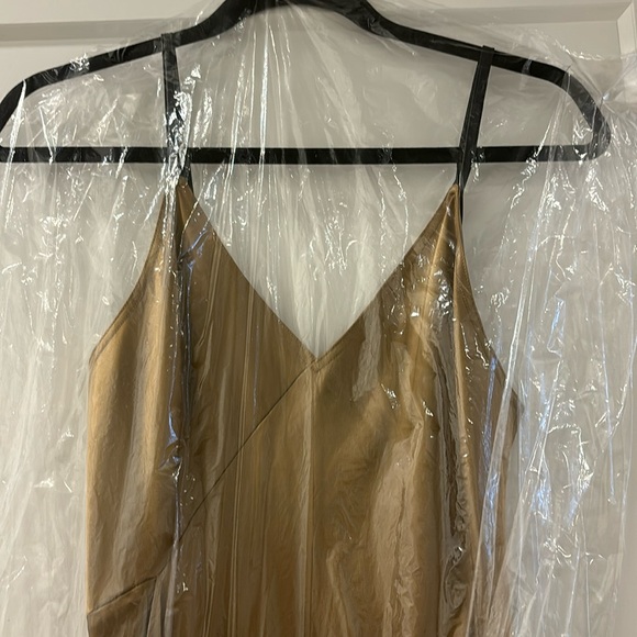 Helmut Lang Satin Tan Dress - Picture 2 of 6